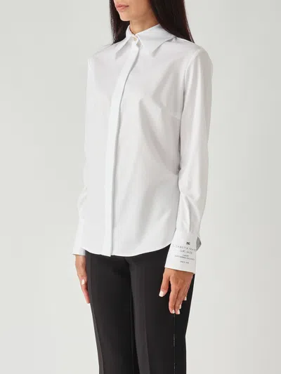 Elisabetta Franchi Tailored White Shirt With Classic Collar In White