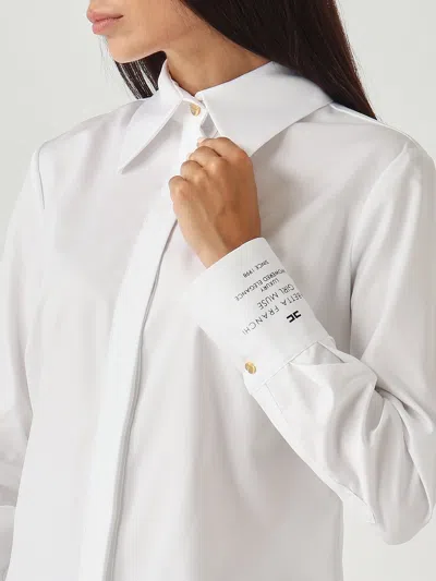 Elisabetta Franchi Tailored White Shirt With Classic Collar In White