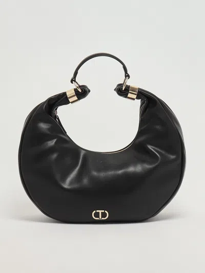 Twinset Poliuretano Tote In Black