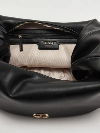 Twinset Poliuretano Tote In Black