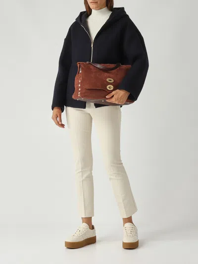 Zanellato Postina Jones M Shoulder Bag In Brown