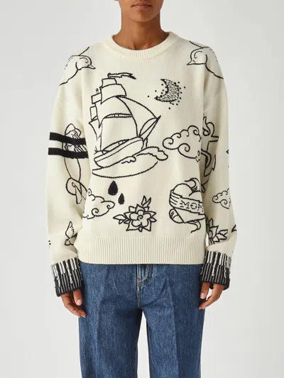 Pinko Andros Maglia Cordonetto 100 Sweater In White