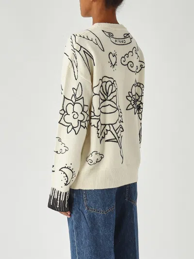Pinko Andros Maglia Cordonetto 100 Sweater In White