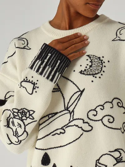 Pinko Andros Maglia Cordonetto 100 Sweater In White