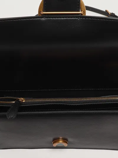 Pinko Medium Love Bag One Leather Crossbody Bag In Black