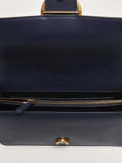 Pinko Medium Love Bag One Leather Crossbody Bag In Blue