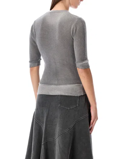 Our Legacy Dual Grey Spray-dye Wool Knit Top In Multi