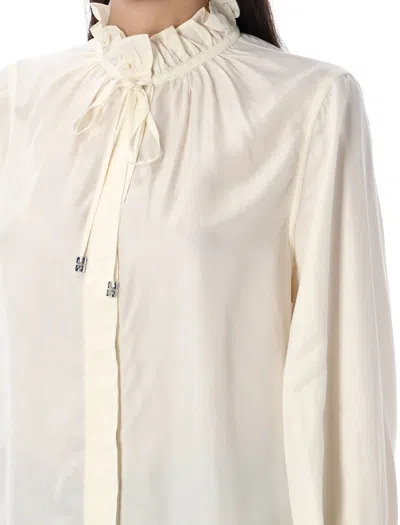 Ganni Shirt With Bow In Neutral
