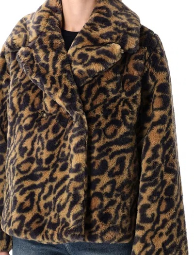 Apc A.p.c. Leopard-print Faux Fur Johanna Coat A.p.c. In Animal Print