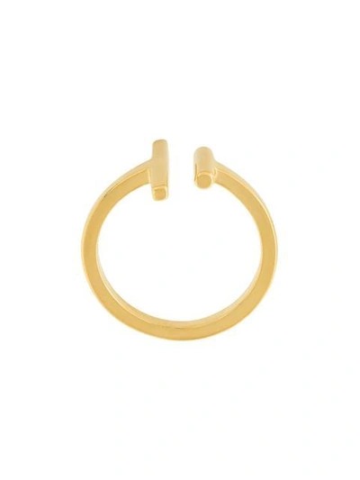 Shop Maria Black 'double Row' Ring In Metallic