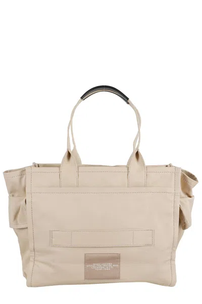 Marc Jacobs Beige Travel Tote With Dual Handles And Logo In Neutral