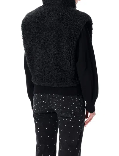 Isabel Marant Étoile Sleeveless Shearling Vest High Collar In Black