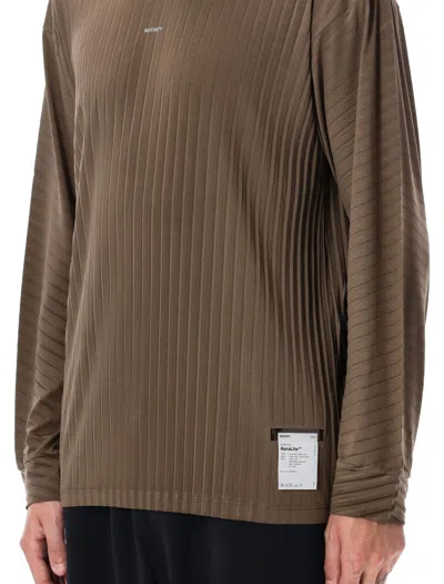 Satisfy Pleated Long Tee In Brown