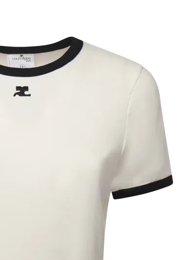 Courrèges Courreges Women Signature Contrast T-shirt In White