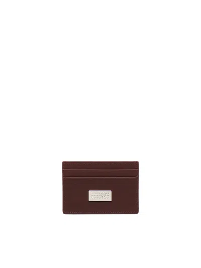 Mm6 Maison Margiela Leather Card Holder In Brown