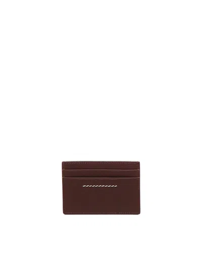 Mm6 Maison Margiela Leather Card Holder In Brown