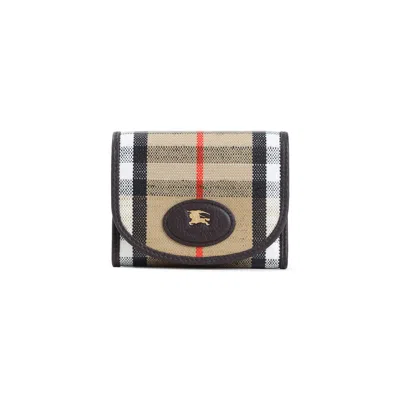 Burberry Beige Highlands Cotton Wallet In Multi