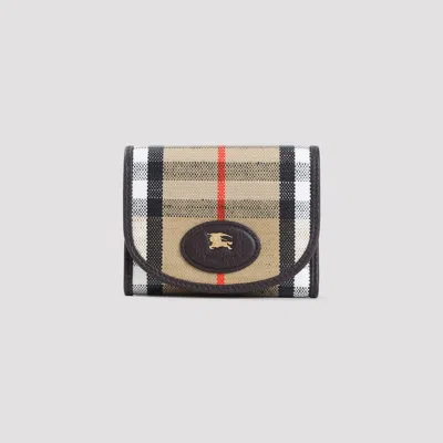 Burberry Beige Highlands Cotton Wallet In Multi