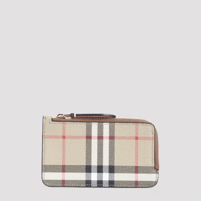 Burberry Somerset Zip Credit Card Case In Brown