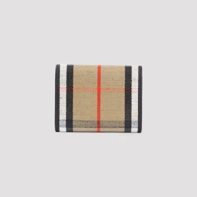 Burberry Beige Highlands Cotton Wallet In Multi