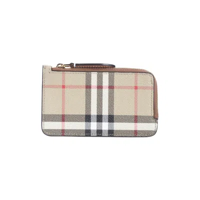 Burberry Somerset Zip Credit Card Case In Brown