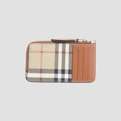Burberry Somerset Zip Credit Card Case In Brown