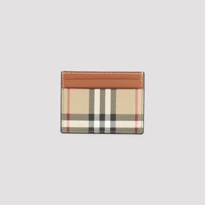 Burberry Sandon Credit Card Case In Brown