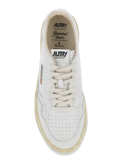 Autry Medalist Low Vintage X Mihara Yasuhiro White Sneakers With Handcrafted Sole In Leather Man In White