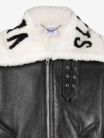 Vetements Logo-collar Lambskin Jacket In Black