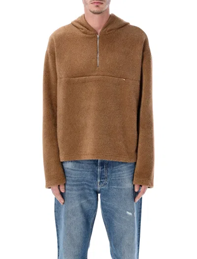 Rold Skov Squire Half-zip Hoodie In Brown