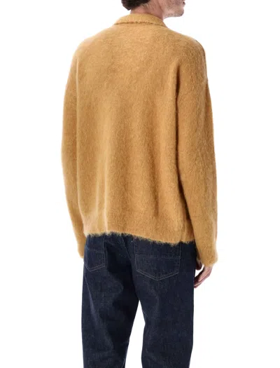 Rold Skov Basic Polo In Alpaca And Mohair Blend In Yellow