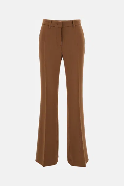Alberto Biani Wide Leg Cady Trousers In Brown