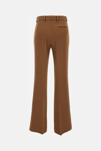 Alberto Biani Wide Leg Cady Trousers In Brown