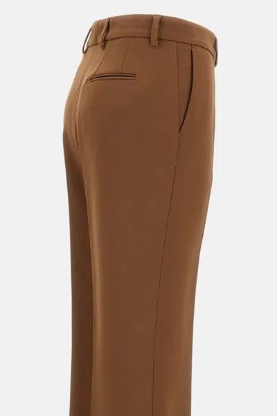Alberto Biani Wide Leg Cady Trousers In Brown