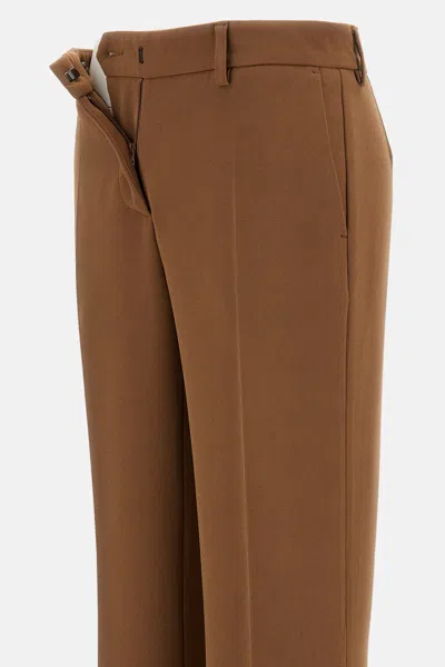 Alberto Biani Wide Leg Cady Trousers In Brown