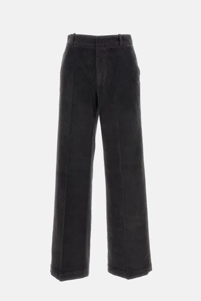 Cellar Door Ribbed Trousers In Brown