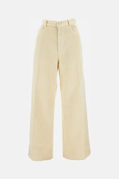 Cellar Door Ribbed Trousers In Neutral