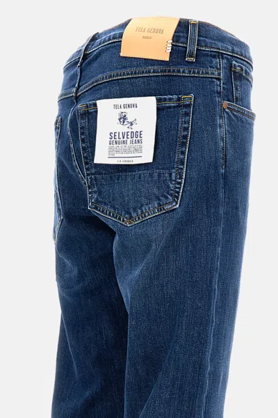 Tela Genova Buttoned Trousers In Blue