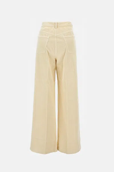 Cellar Door Ribbed Trousers In Neutral