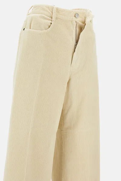 Cellar Door Ribbed Trousers In Neutral