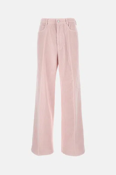 Cellar Door Corduroy Pocket Trousers In Pink