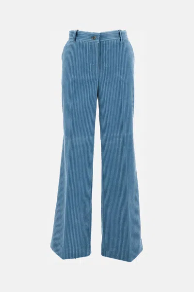 P.a.r.o.s.h Velvet Trousers In Blue