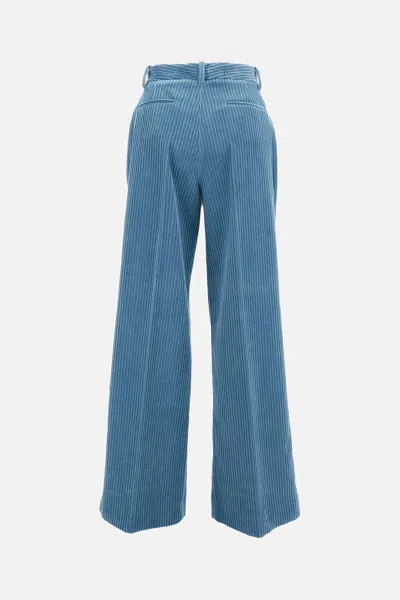 P.a.r.o.s.h Velvet Trousers In Blue
