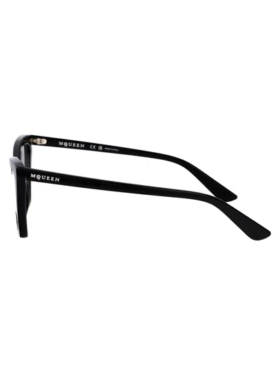 Alexander Mcqueen Black-black-transparent Recycled Acetate Glasses In Black