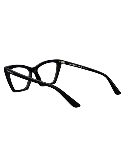 Alexander Mcqueen Black-black-transparent Recycled Acetate Glasses In Black