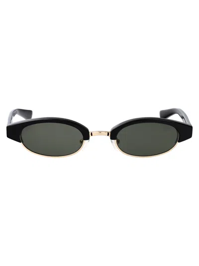 Alexander Mcqueen Black-black-grey Recycled Acetate Sunglasses In Green