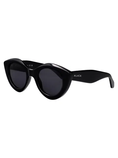 Alaïa Alaia Black-black-grey Recycled Acetate Sunglasses In Gray