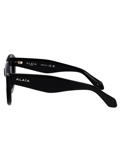 Alaïa Alaia Black-black-grey Recycled Acetate Sunglasses In Gray