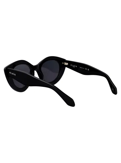 Alaïa Alaia Black-black-grey Recycled Acetate Sunglasses In Gray