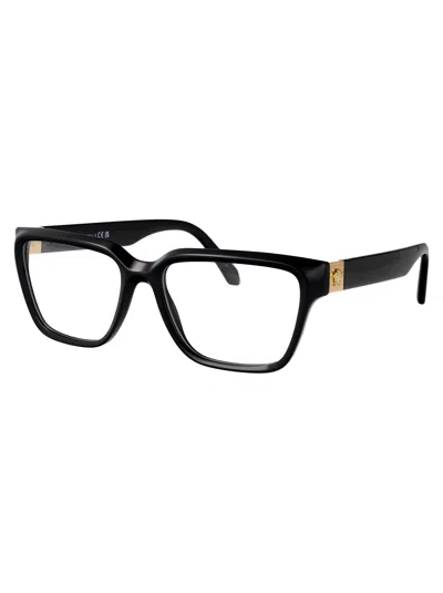 Versace Black Acetate Glasses In Black